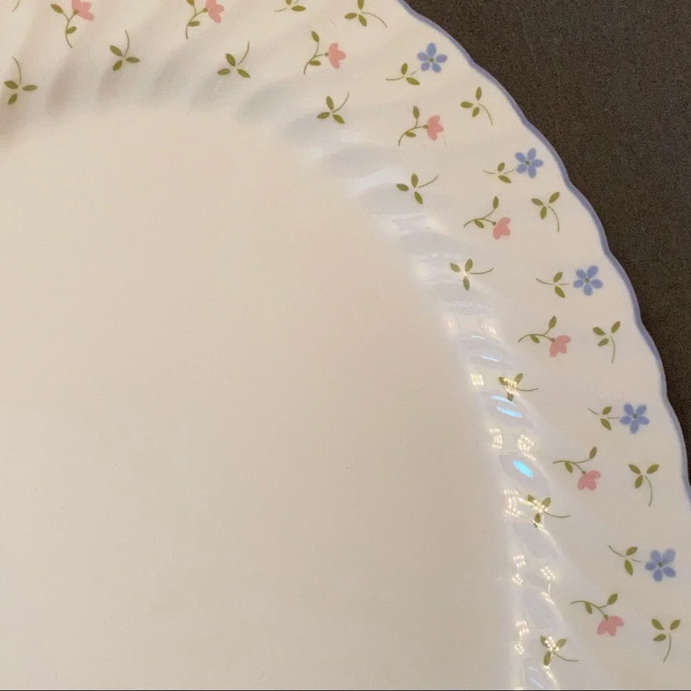 JOHNSON BROTHERS MELODY WHITE FLORAL CHINA PLATTER 12” HOME DINING SERVEWARE